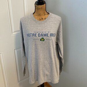 Briar Creek Vintage Notre Dame Gray T Shirt Long Sleeve Unisex Adult L